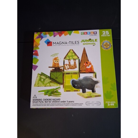 Jungle Animals 25-Piece Magnetic Construction Set, The ORIGINAL Magnetic Buil... - Picture 1 of 2